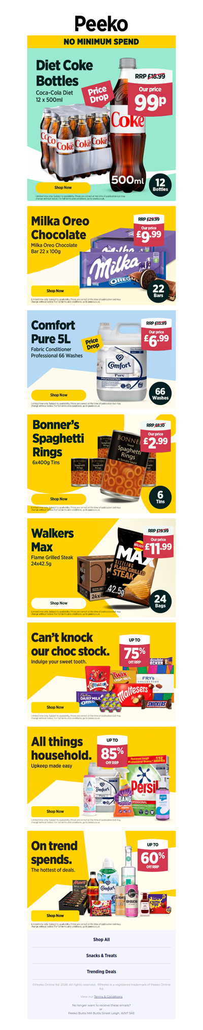 99p for 12 bottles of Diet Coke!