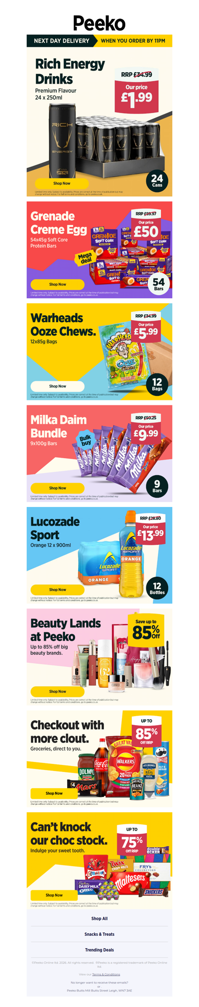 24 Energy Drinks For Just £1.99!