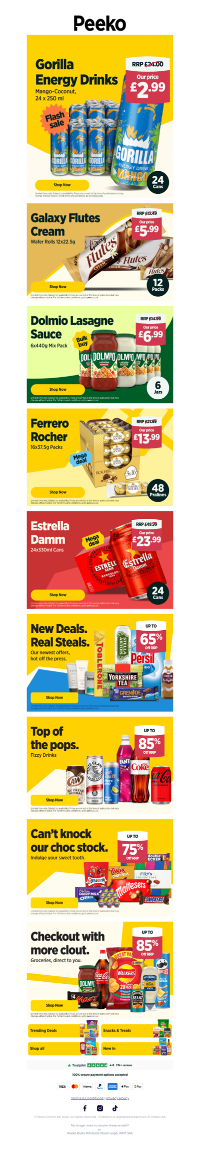 24 Energy Drinks for just £2.99!