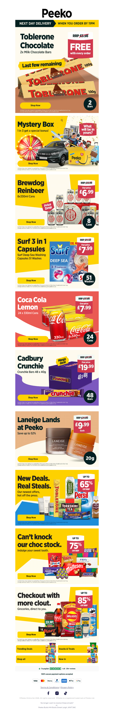 Last Chance for 2 Free Toblerone Bars!