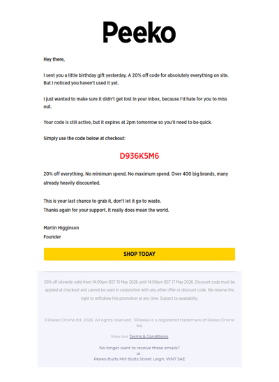 Just a heads up, your gift expires soon