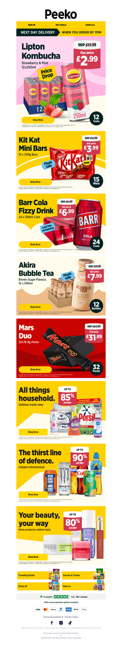 Hot Deal: 12 Lipton Kombuchas for £2.99