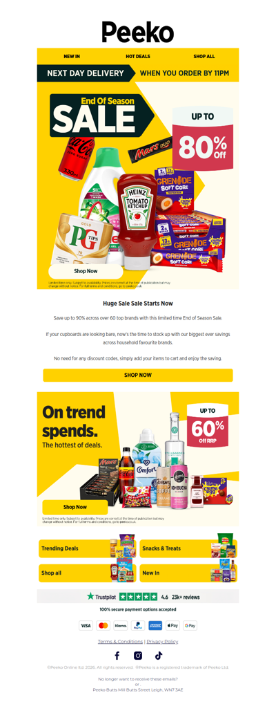 End of Season Sale: Up to 80% off top brands!
