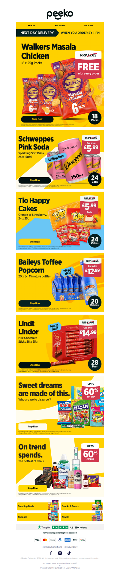 18 packs of Walkers Crisps for FREE!