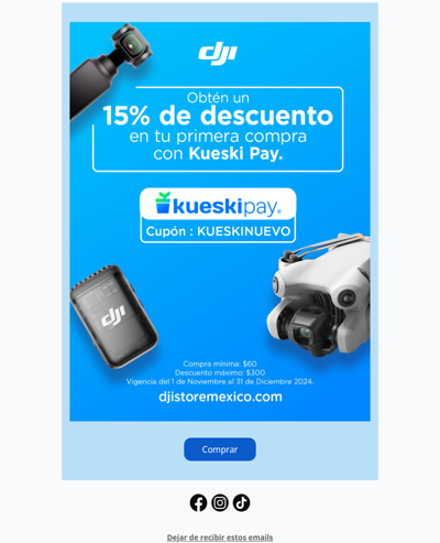 Obtén el 15% Off en tu primera compra