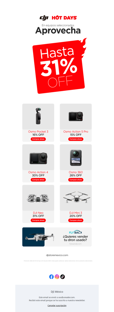🔥 HOT DAYS | Hasta 31% OFF DJI