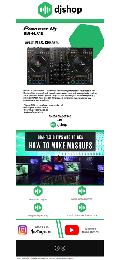 Pioneer DJ DDJ-FLX10. Άμεσα διαθέσιμο DJ Controller 4 καναλιών.🎛️