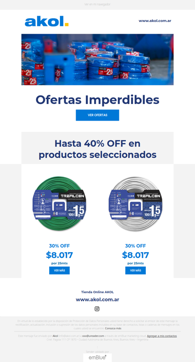 Ofertas imperdibles en toda la tienda! Hasta 40%OFF