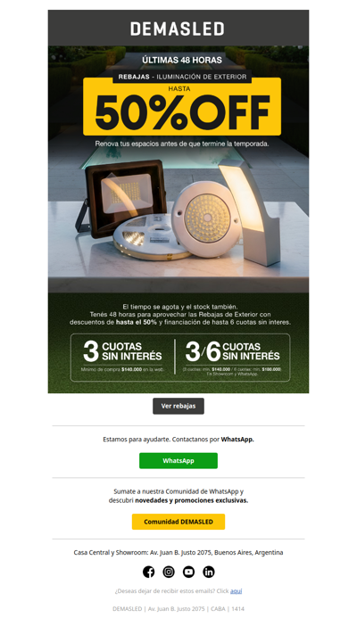 ¡ÚLTIMAS 48 HORAS! Rebajas de Exterior hasta 50% OFF