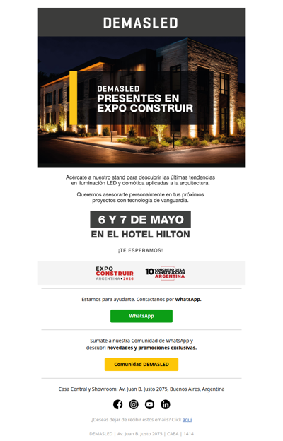 🏗️ ¡Te esperamos en Expo Construir 2026! Vení a visitarnos al Hilton.