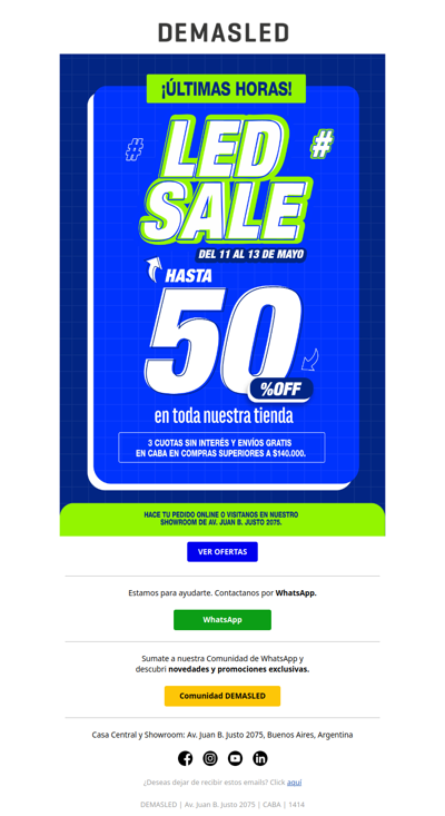 ⌛  ¡ÚLTIMAS HORAS! El Led Sale se termina... ¿Te lo vas a perder?