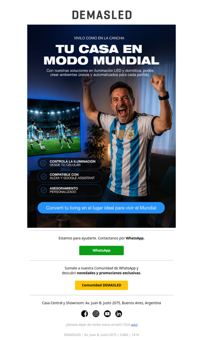 Activá el MODO MUNDIAL en tu casa