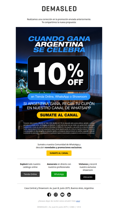 Fe de erratas: ACTUALIZAMOS LA PROMO! 🇦🇷