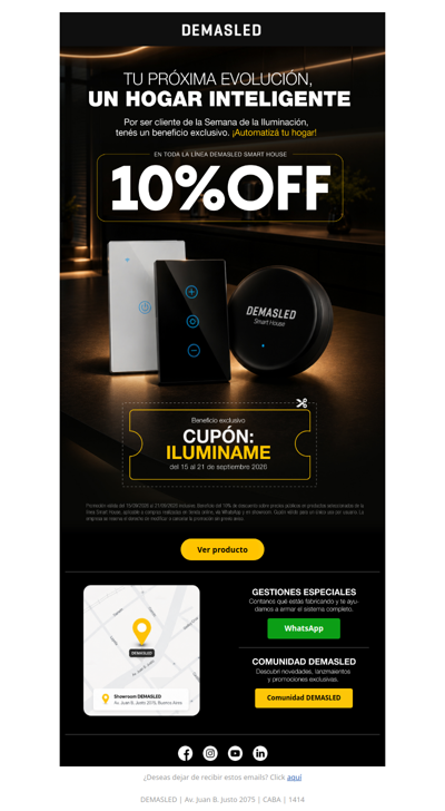 Un beneficio exclusivo para vos: 10% OFF en Smart House