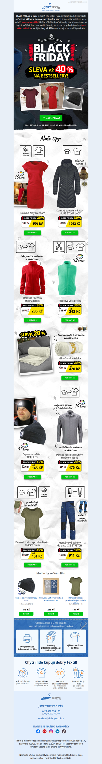 Dnes je Black Friday🖤 - nepropásněte víkend plný úžasných slev až 40%🔥