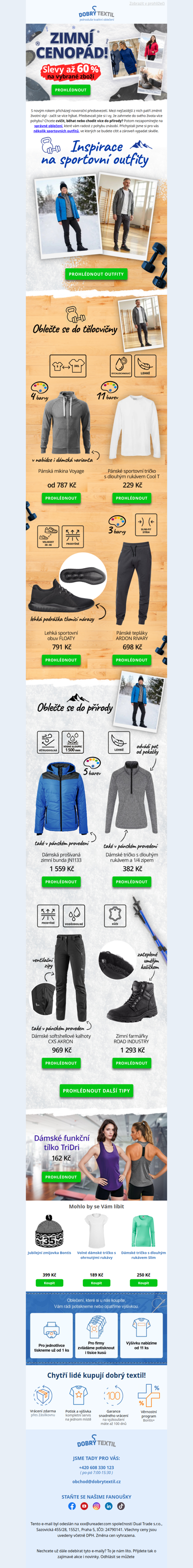 ❗Zimní cenopád stále běží❗ + Inspirace outfitů na sportovní aktivity🏃🏋️