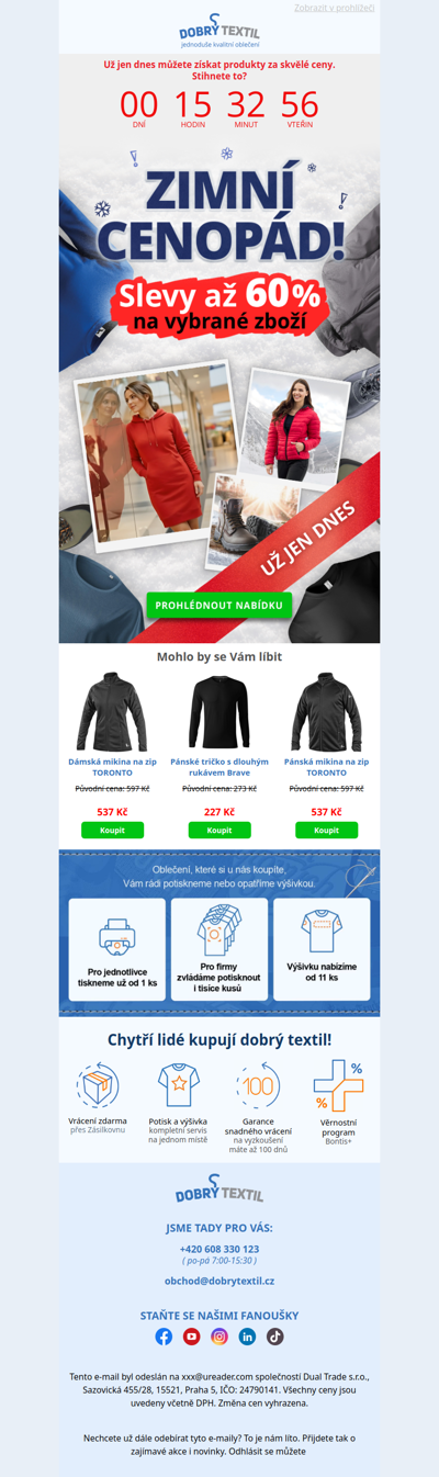 📢Slevy až 60 % na vybraný sortiment DNES končí‼️