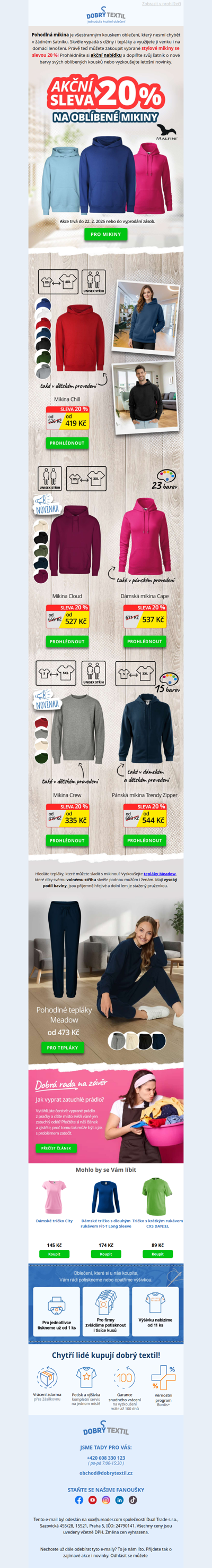 Nenechte si utéct SLEVU 20 % na nejpohodlnější mikiny🔝