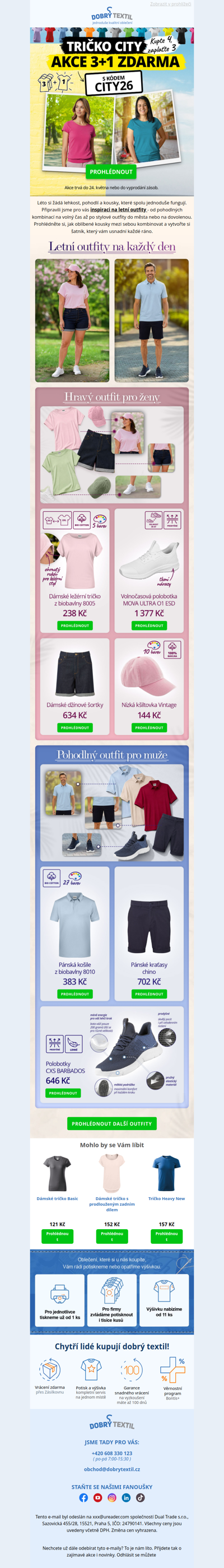 Akce 3+1 zdarma na tričko CITY stále běží + Letní módní inspirace