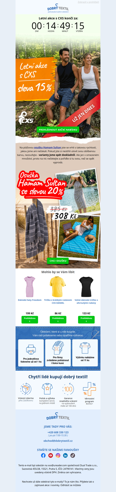 Už jen do půlnoci: Vybrané produkty CXS se slevou 15 %