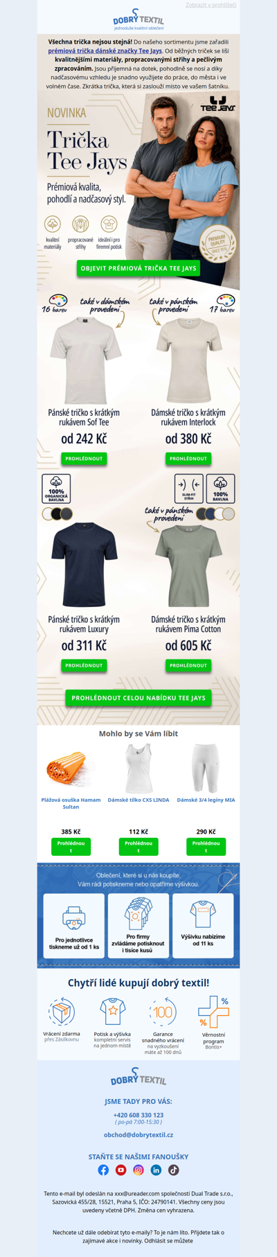 Seznamte se s Tee Jays. Trička z prémiových materiálů.