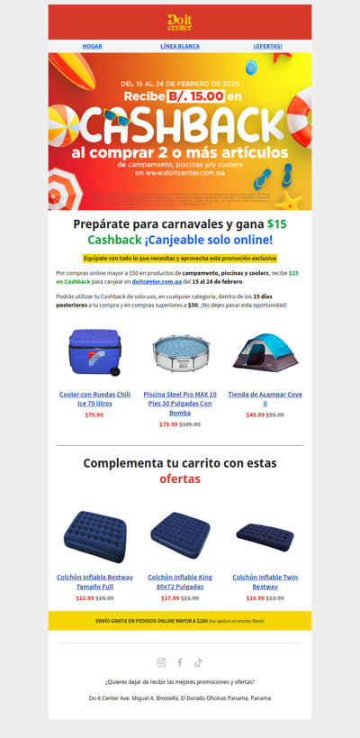 💸 Recibe $15 Cashback online