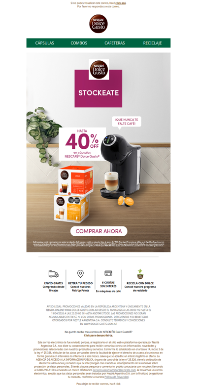 📦 Que nunca te falte café: Stockeate con 40% OFF