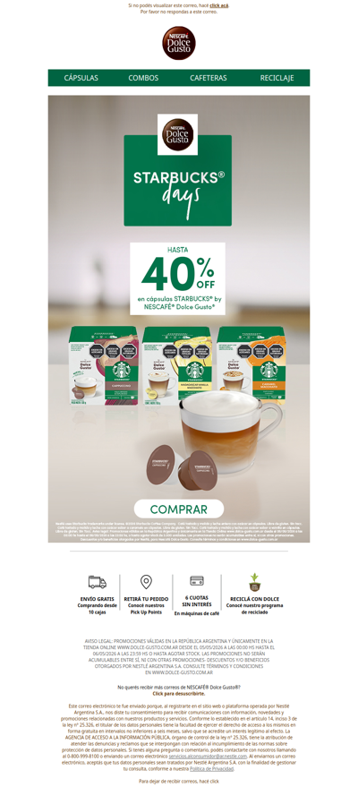 Últimas horas 🔥 Starbucks Days ☕ Hasta 40% OFF