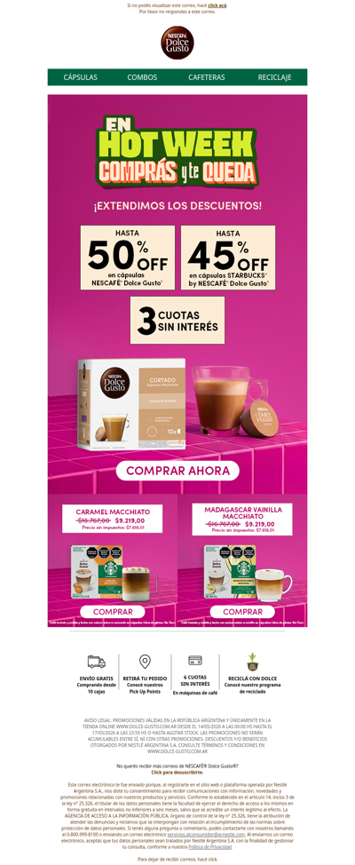 ¡Extendimos los descuentos! Llega la Hot Week con 50% OFF 🔥