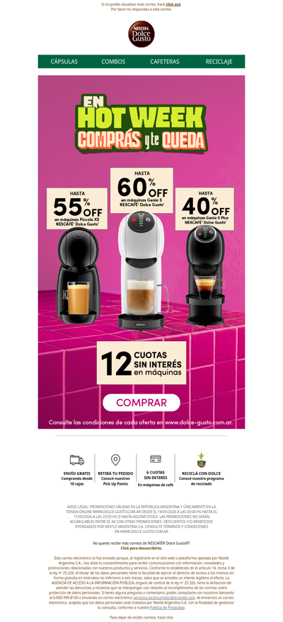 Las cafeteras hasta 60% OFF siguen 🔥 ¡No lo dejes pasar!