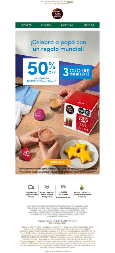 Un regalo mundial para papá 🎁 50% OFF en cápsulas