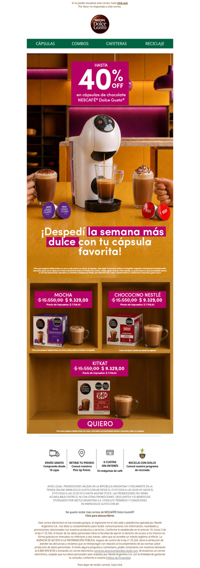 Último día ⏳ Hasta 40% OFF en variedades con chocolate