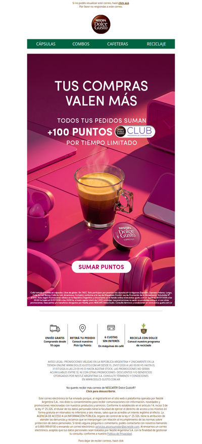 Sumá +100 puntos con cada compra ⭐