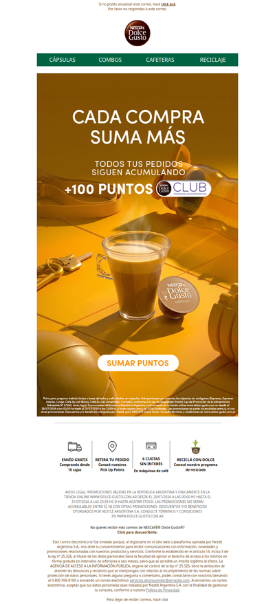 ⭐ Cada compra te da +100 puntos CLUB