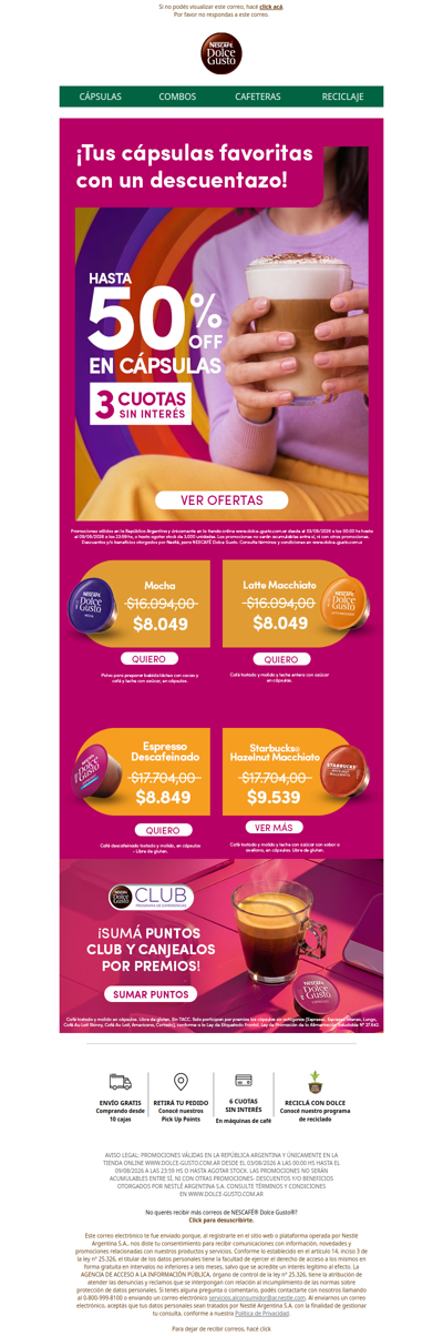 😍 Hasta 50% OFF para seguir dándote el gusto