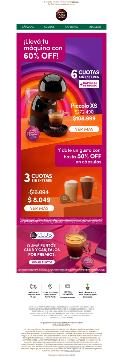 ☕ Tu buen gusto merece hasta 60% OFF + cuotas sin interés 😎