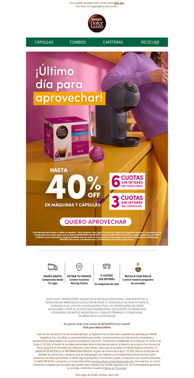 Último día para darte el gusto ⏰ Hasta 40% OFF 🔥