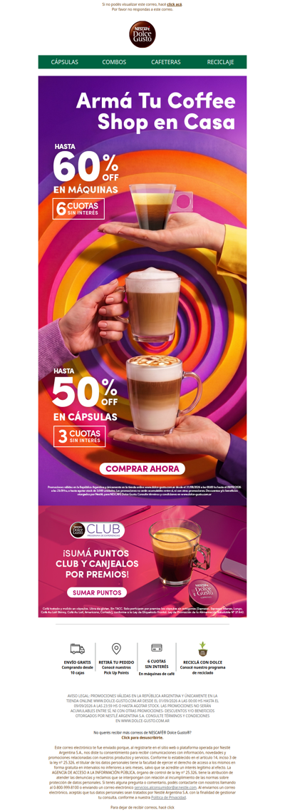 Ser Dolce Fan tiene sus beneficios 😎 Hasta 50% OFF en cápsulas ☕