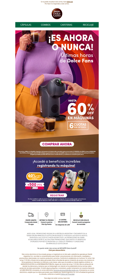 Último día para aprovechar hasta 60% OFF y cuotas sin interés 🚨