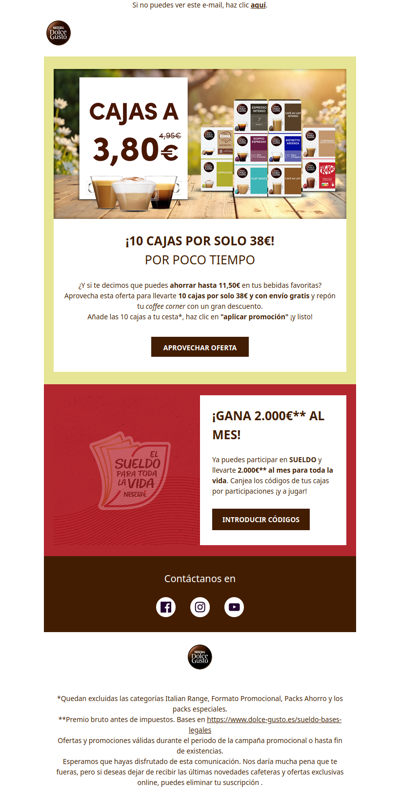 tus cápsulas favoritas a 3,80€/CAJA ☕. ¡OFERTA por tiempo limitado!
