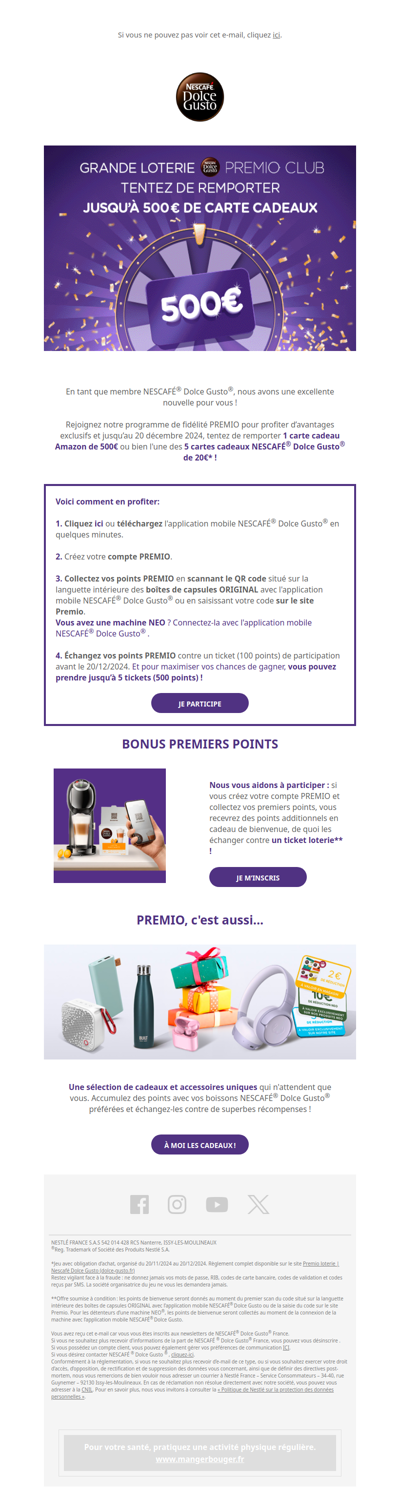 🎉 Tentez de gagner une carte cadeau de 500€ avec PREMIO ! 🎉