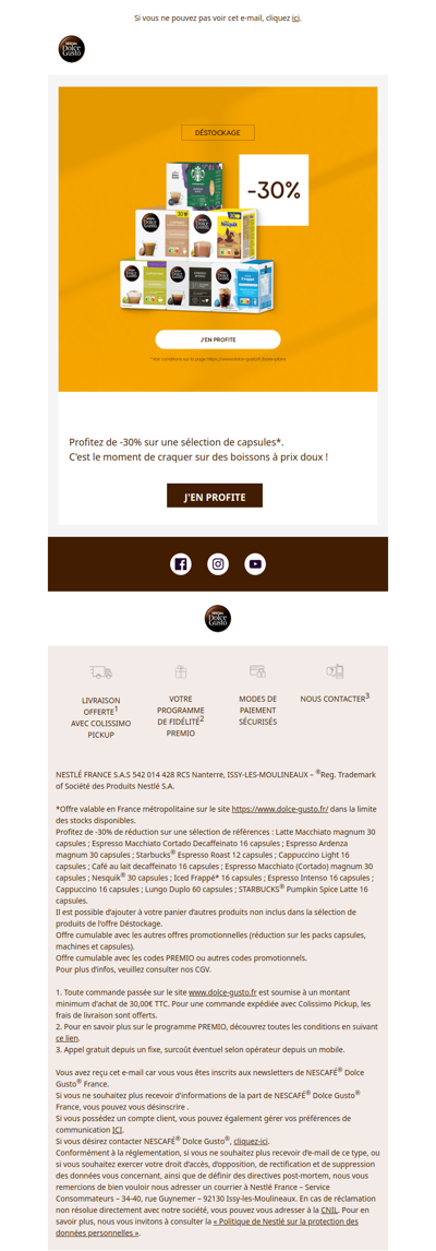 DESTOCKAGE | Sur une sélection de capsules ☕