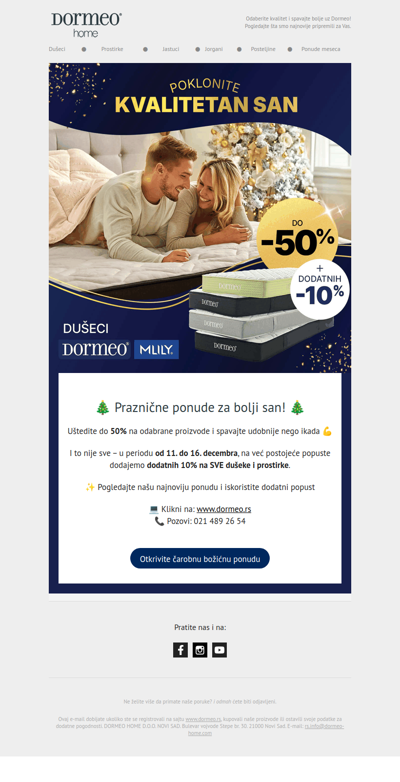 PAZNJA! Dodatnih -10% na DUŠEKE i PROSTIRKE