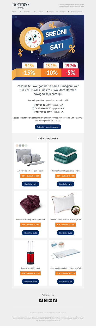 Novogodišnji SREĆNI SATI su tu: popusti do -50% + dodatnih do -15%