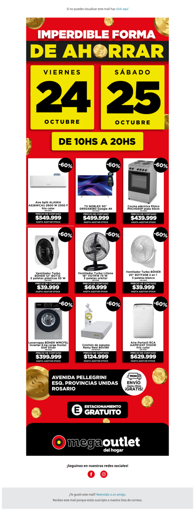 🔥 ¡Únicos días! Hasta 70% OFF y 12 cuotas en el MEGA OUTLET DEL HOGAR