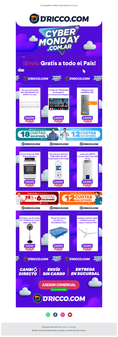 ⏰ ¡Ultimo día! Los mejores descuentos del #CyberMonday están en D'Ricco.com