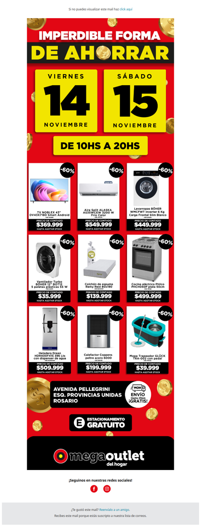 🛒 ¡Aprovechá HOY todas estás ofertas en el MEGA OUTLET DEL HOGAR!