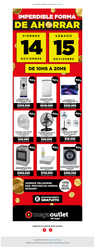 🔥 ¡HOY! Último día del MEGA OUTLET DEL HOGAR, ¡te esperamos!