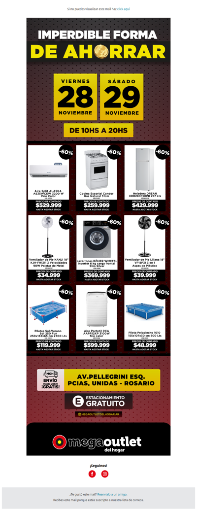 🛒 ¡Dos días de #MegaBlack para aprovechar ofertas en el Mega Outlet del Hogar!