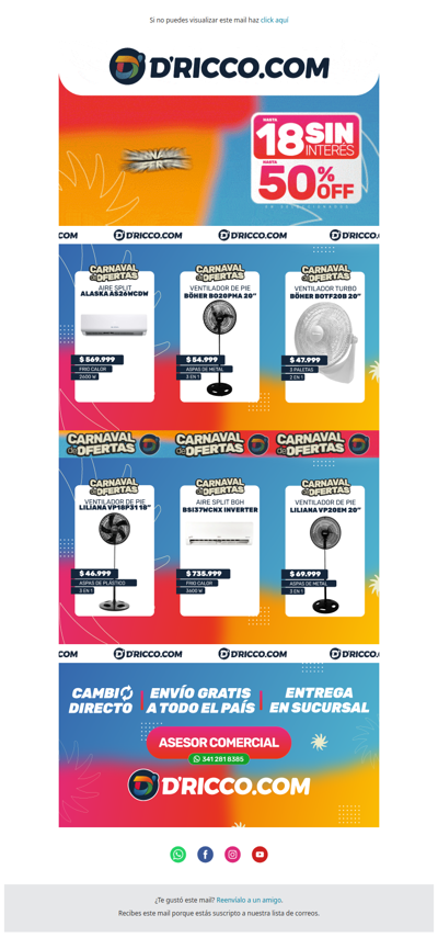 🎉 ¡Ofertas limitadas! Hasta 50% OFF y 18 cuotas en D'Ricco.com